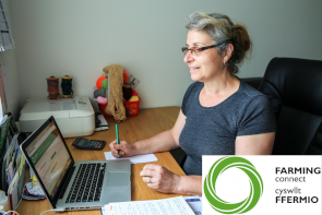 A lady with a laptop